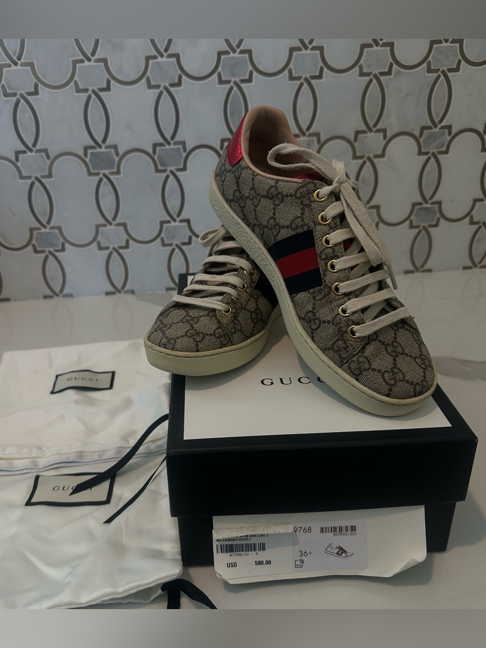 GUCCI Gucci 9768 Women's Ace GG Supreme low-top sneaker